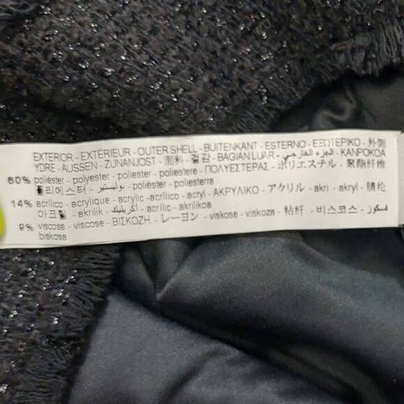 GUESS SZ 4 S black woven pullover faux double breast embellished jacket B123 - Picture 8 of 9